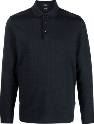 Pleins long-sleeve polo shirt-AA