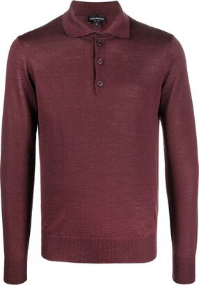 Virgin Wool Knitted Polo Top