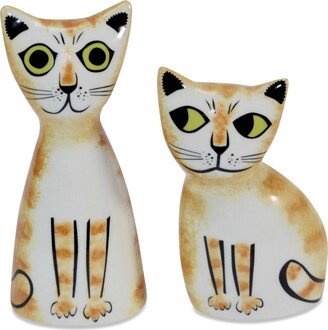 Hannah Turner Cat Salt & Pepper Shakers - Yellow & Orange