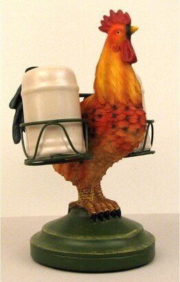 Rooster Holding Salt & Pepper - 8 1/4 H x 6 W x 5 3/4 D