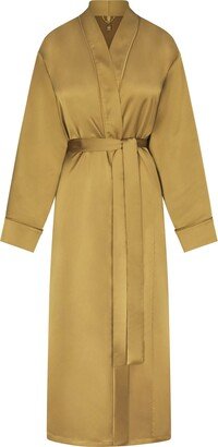 Skims Sporty Satin Long Robe | Pyrite