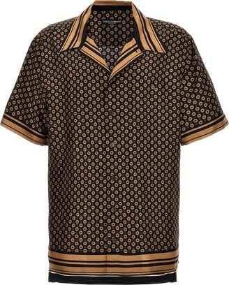 Geometric-Printed Short-Sleeved Shirt