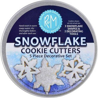 5 Piece Snowflake Cookie Cutter Set in Tin Metal | Cutters