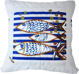 Le Botteghe su Gologone Cotton Hand Painted Indoor Cushion 40x40 cm
