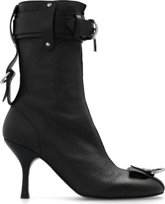 Padlock Heeled Ankle Boots-AA