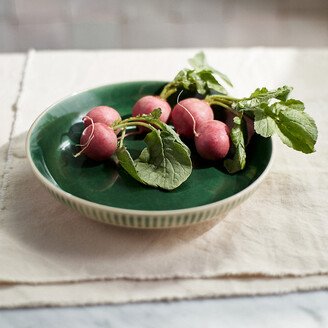 Green Stripe Serving Bowl