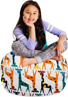 Posh Creations Stuffable Kids Stuffed Animal Storage Bean Bag Chair Cover - Childrens Toy Organizer