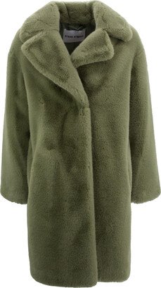 Faux-fur Single-breasted Coat-AE