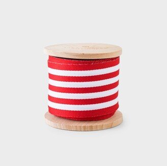 Sugar Paper + Target 1.5 Striped Grosgrain Fabric Ribbon 15' Red/White - Sugar Paper™ + Target