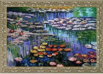 By Overstockart Water Lilies with Rococo Frame, 29.5 x 41.5