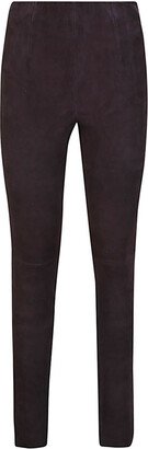 VIA MASINI 80 Straight leg suede trousers-AA