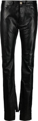 High waist leather trousers-AB