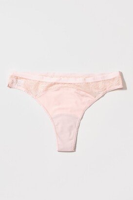 Women's Saalt Small Leak Proof Lace Thong in Blush by Size: