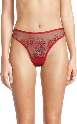 Maasai Embroidered Sheer Thongs