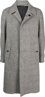 Check-Pattern Notched-Lapels Coat