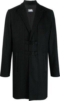 Peak-Lapels Wool-Blend Coat