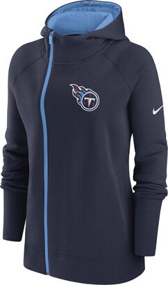 Women's Assymetrical (NFL Tennessee Titans) Full-Zip Hoodie in Blue