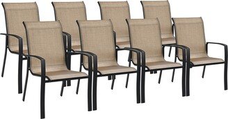 Set of 8 Patio Dining Chair stackable Camping Garden Deck No - See details