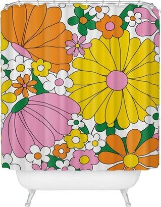 Jenean Morrison Vintage Pillowcase Shower Curtain Yellow