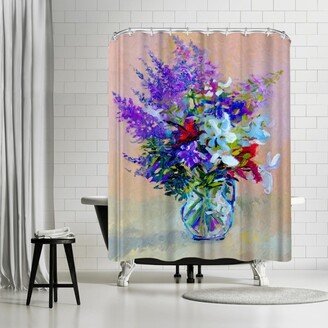 71 x 74 Shower Curtain, Garden Flowers by Suren Nersisyan