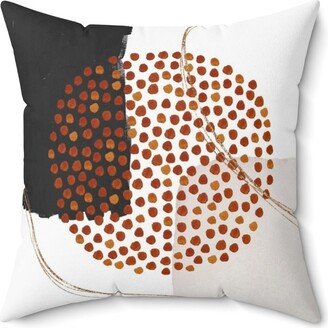 Abstract Couch Throw Pillow Cover, Stuffed Lumbar, Square Pillow, Black Rust White Ivory Cream, Minimalist Boho Living Room Home Decor