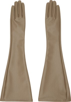 Brown Straight Seams Gloves