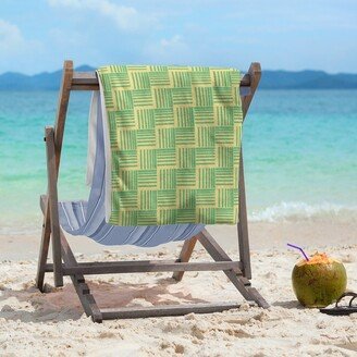 Two Color Basketweave Stripes Beach Towel - 36 x 72