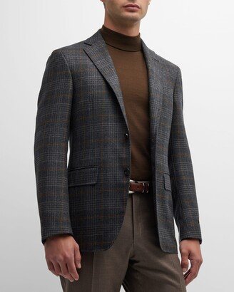 Men's Plaid Wool Sport Coat-AC