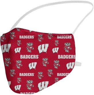 Multi Adult Wisconsin Badgers All Over Logo Face Covering