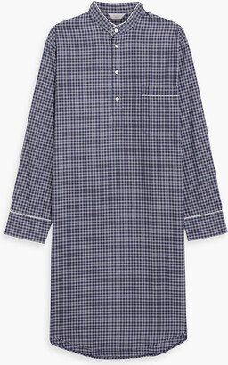 Checked cotton-twill pajama top