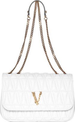 Virtus Logo Plaque Quilted Shoulder Bag