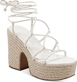 Women's Oliver Lace Up Ankle Tie Espadrille Platform Wedge Sandals