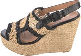 Straw Colorblock Pattern Espadrilles