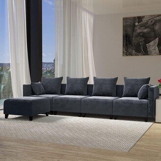 RASOO L Shape 5-Seater Convertible Sectional Sofa