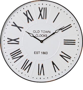 28 Farmhouse Metal Enamel Wall Clock