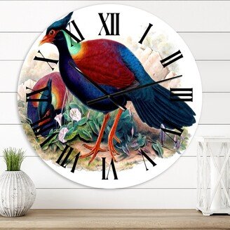 Designart 'Vintage Birds In The Wild II' Traditional wall clock