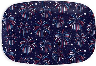 Serving Platters: Star Spangled Night Serving Platter, Blue