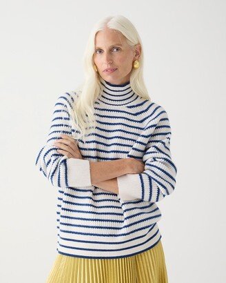Ribbed cashmere turtleneck sweater in stripe