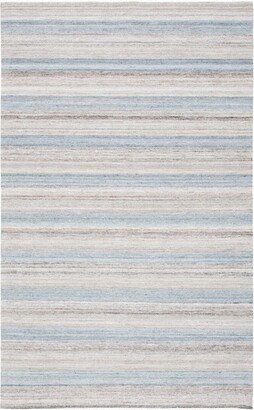 Striped Kilim STK107 Hand Woven Area Rug - Grey/Beige