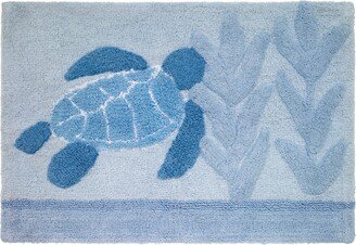 Caicos Sea Turtles Cotton Bath Rug,20 x 30