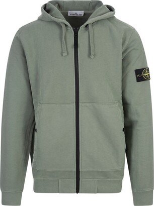 Logo Patch Zipped Hoodie-AB