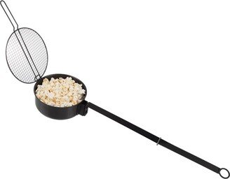 Great Northern Popcorn Campfire Popcorn Popper with 19.5Extended Handle - Black