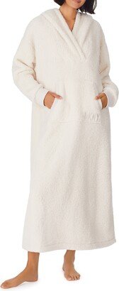 High Pile Fleece Hooded Pullover Long Robe