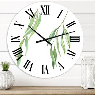 Designart 'Two Willow Branches' Farmhouse wall clock