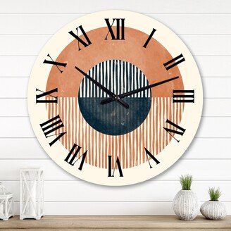 Designart, 'Abstract Lunar Mid Century Designs I' Mid-Century Modern wall clock