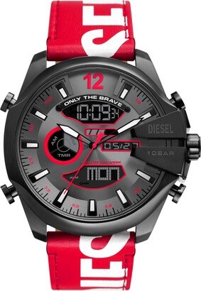 Men's Mega Chief Digital Red Leather Watch 51mm