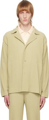 Green Tailored Pleats 1 Blazer-AA