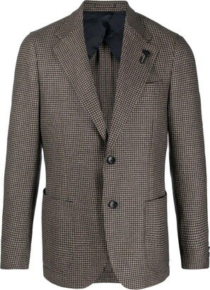 Check-Pattern Wool Blazer-AB