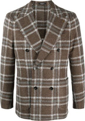 BRERAS MILANO Plaid-Check Double-Breasted Blazer