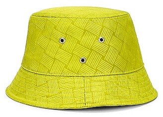 Intreccio Jacquard Nylon Bucket Hat in Yellow